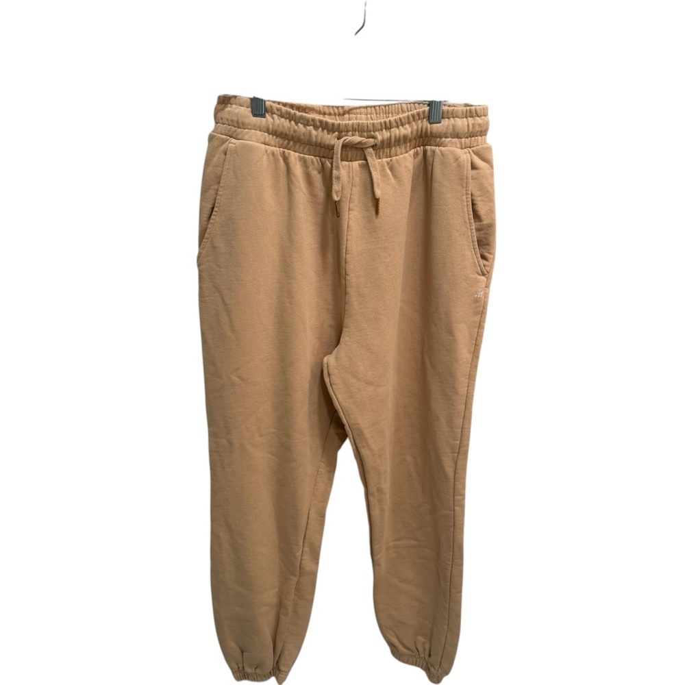 WEWOREWHAT Fleece Knit Sweatpants Baggy Tan Beige Athleisure Gym Size L